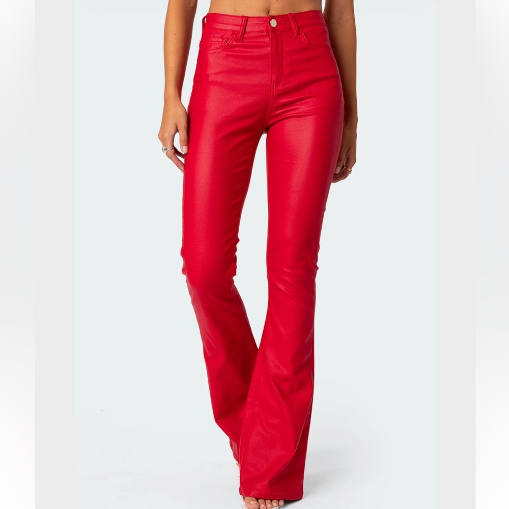 Edikted Red Flared Pants